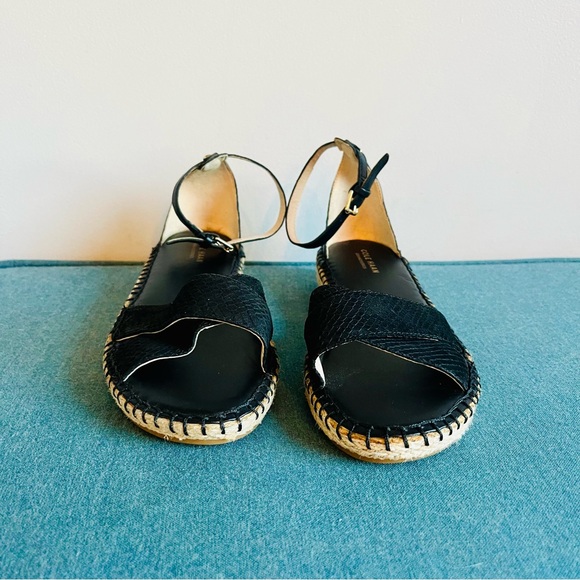 NWOT Cole Haan Black Espadrille Sandals - Picture 3 of 9